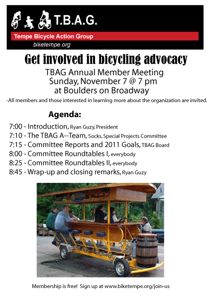 Join us for TBAG’s Annual Member Meeting, Sunday Nov 7