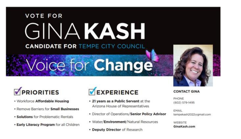 Gina Kash: 2022 Tempe Council Candidate Questions
